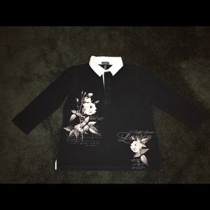 LRL Ralph Lauren Jeans Co 3/4 Sleeve Polo sz L